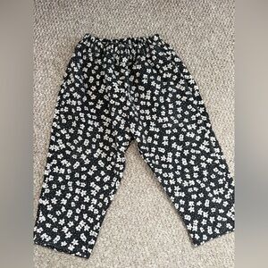 Floral Black and White Pants